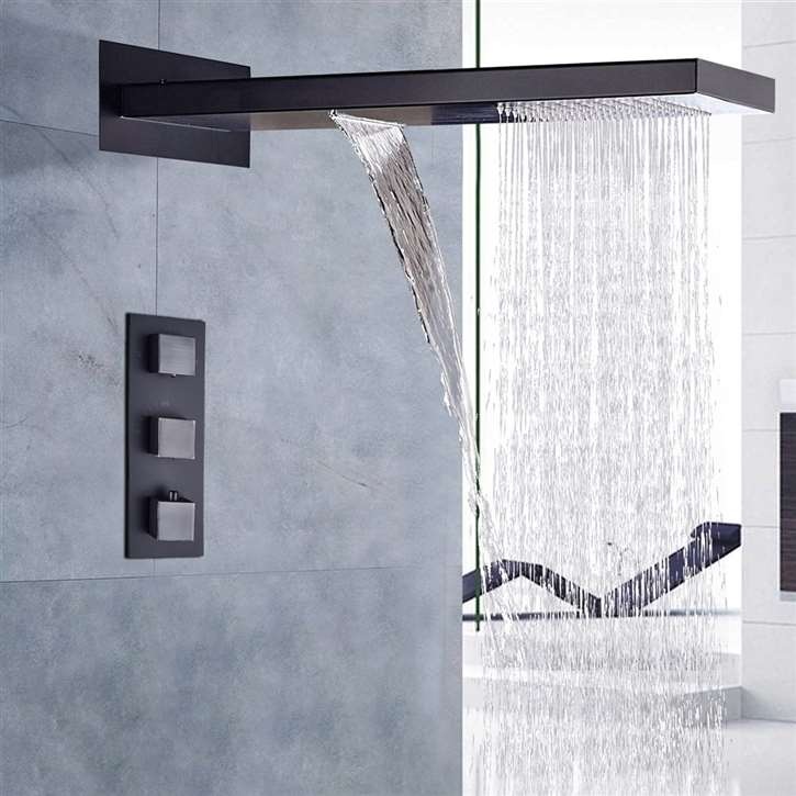 Napoli LED waterfall shower related to waterfall and rain shower installation requirements
